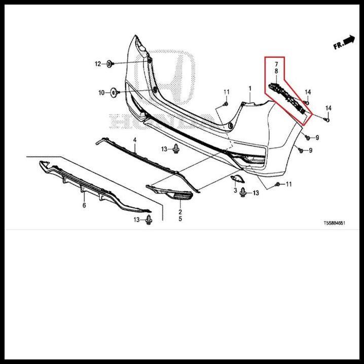 TERBARU BREKET BUMPER BELAKANG JAZZ GK5 2015 2016 2017 2018 2019 2020 2021 ORI