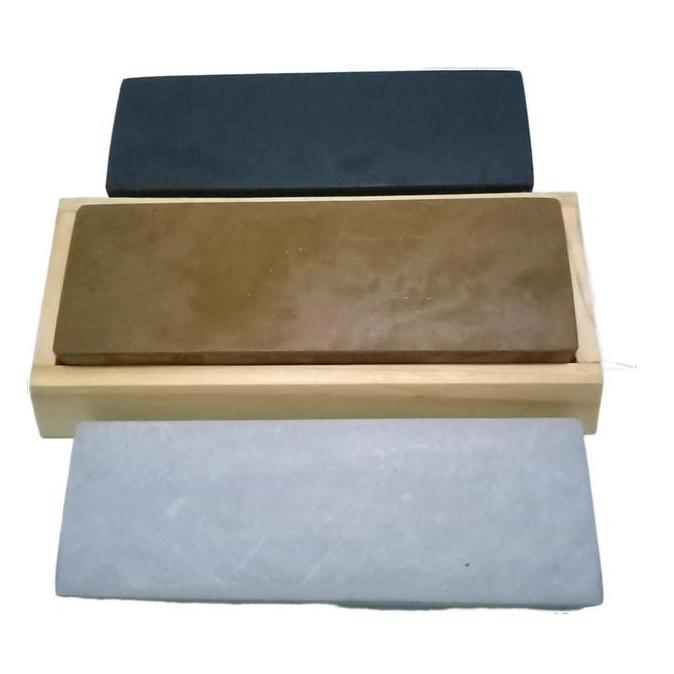 ASAHAN KANG AHMAD  batu asah asli alam bogor 1 paket isi 3 batu asah plus tatakan batu asah