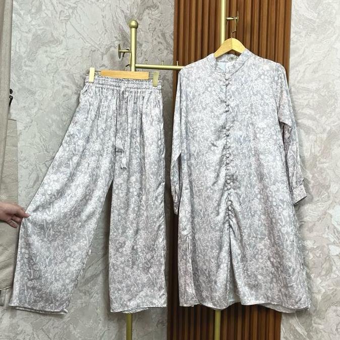 Khemari Thya Series - Setcel Elegan - Setelan Kulot Simple - Setelan Celana Mewah - Setelan Long Tun