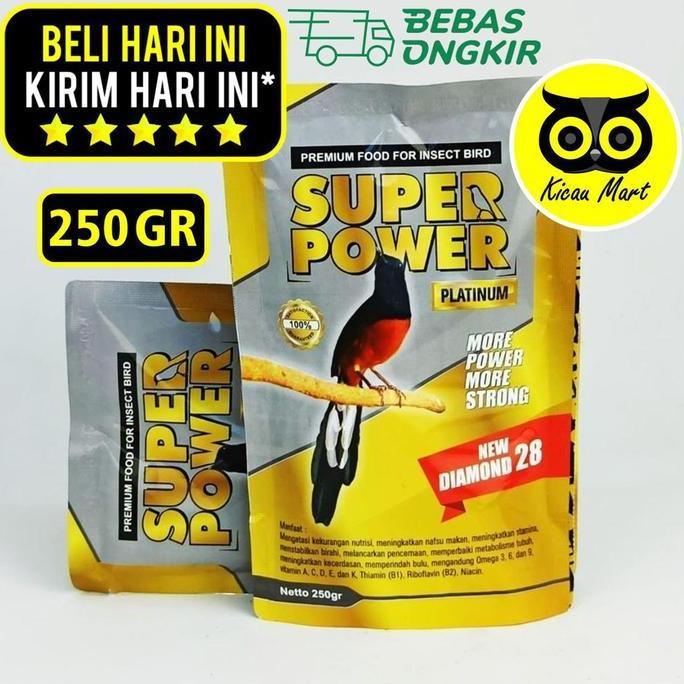 SUPER POWER PLATINUM VOER PUR PAKAN BURUNG MURAI KACER CUCAK BEO PLAS
