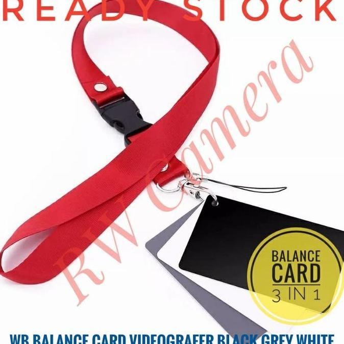 Digital White Balance Card 3 In 1 Grei Black White Videografer Wb Card Hemat