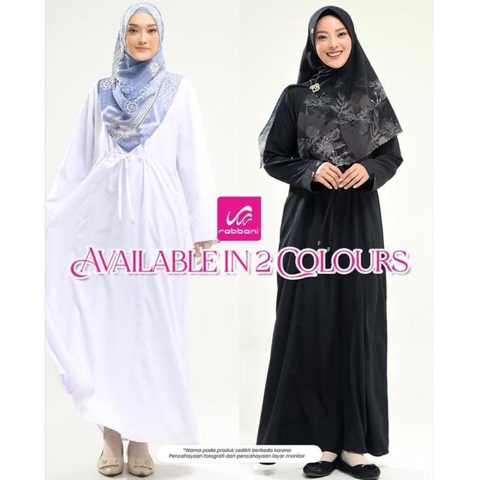 Rabbani Dresslim Gaeza gamis Haji umroh dress umrah hitam dan putih polos tidak terawang