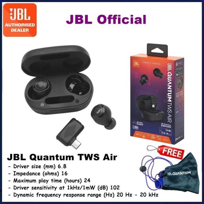 TERBARU JBL Quantum TWS Air Quantum Air True Wireless Gaming Earbuds Earphones