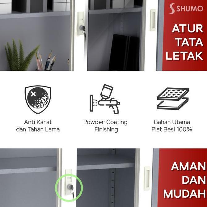 Sale Lemari Arsip Besi 2 Pintu Sliding Kaca Pendek|Lemari Sleding Kantor