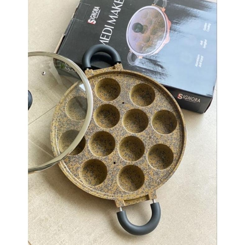 [RY] MEDI MAKER SIGNORA + BONUS | Snack Maker Cetakan kue Granite Coating | Martabak mini kue lumpur