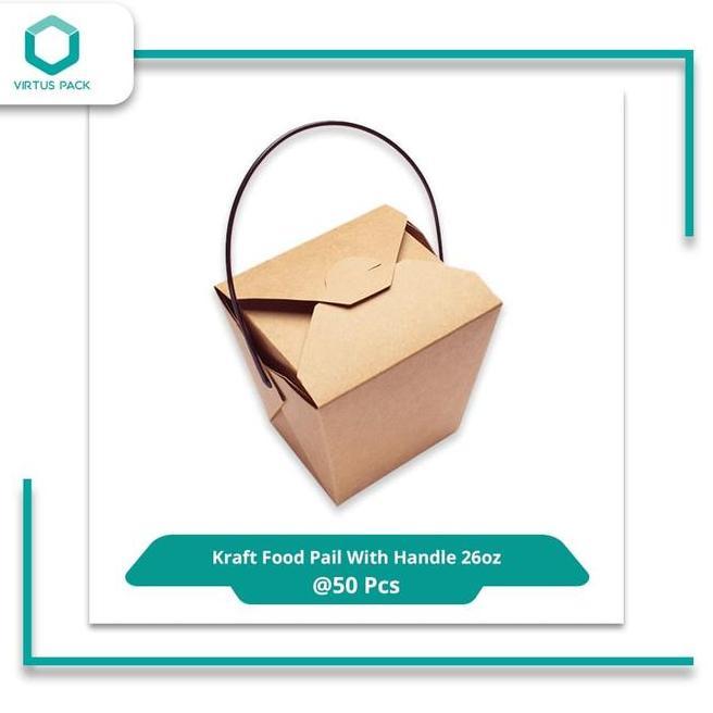 Virtuspaeco Friendlymangkok Kertaskraft Food Pail Handle26Oz50Pc