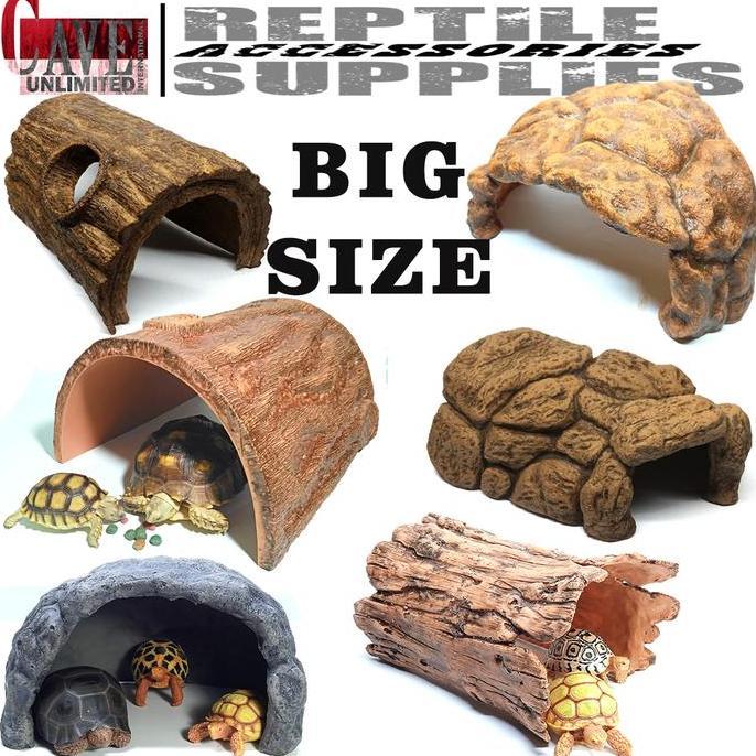 NEW BIG SIZE HIDING CAVE HIDINGCAVE JUMBO TEMPAT SEMBUNYI GOA REPTILE SULCATA PARDALIS KADAL IGUANA 