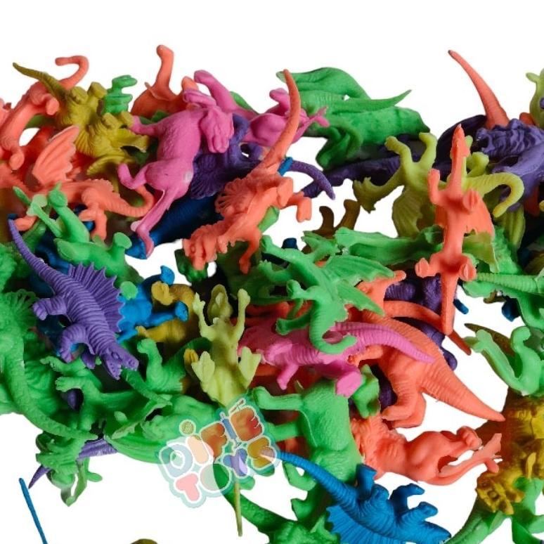 EXCLUSIVE 500 GRAM (-+150 PCS ( PATUNG DINOSAURUS KILOAN MAINAN WARNA CERAH BISA BERDIRI HARGA GROSI