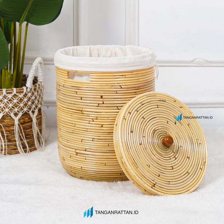 [ZR] KERANJANG LAUNDRY BAG ROTAN / LAUNDRY BASKET / KERANJANG BAJU KOTOR BERSIH DENGAN TUTUP DAN KAI