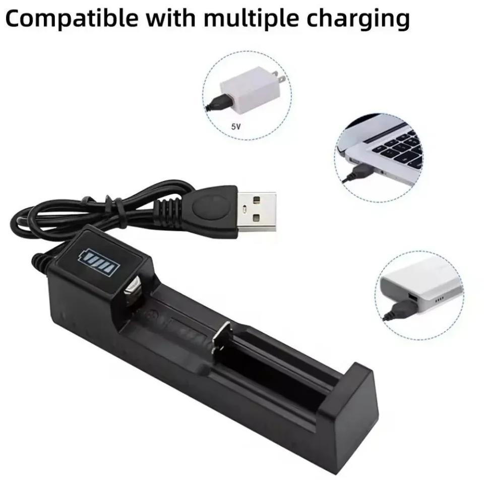 1/4 Slots Battery Charger Box 18650 Lithium Battery Rechargeable Charger USB Plug Charger Independen