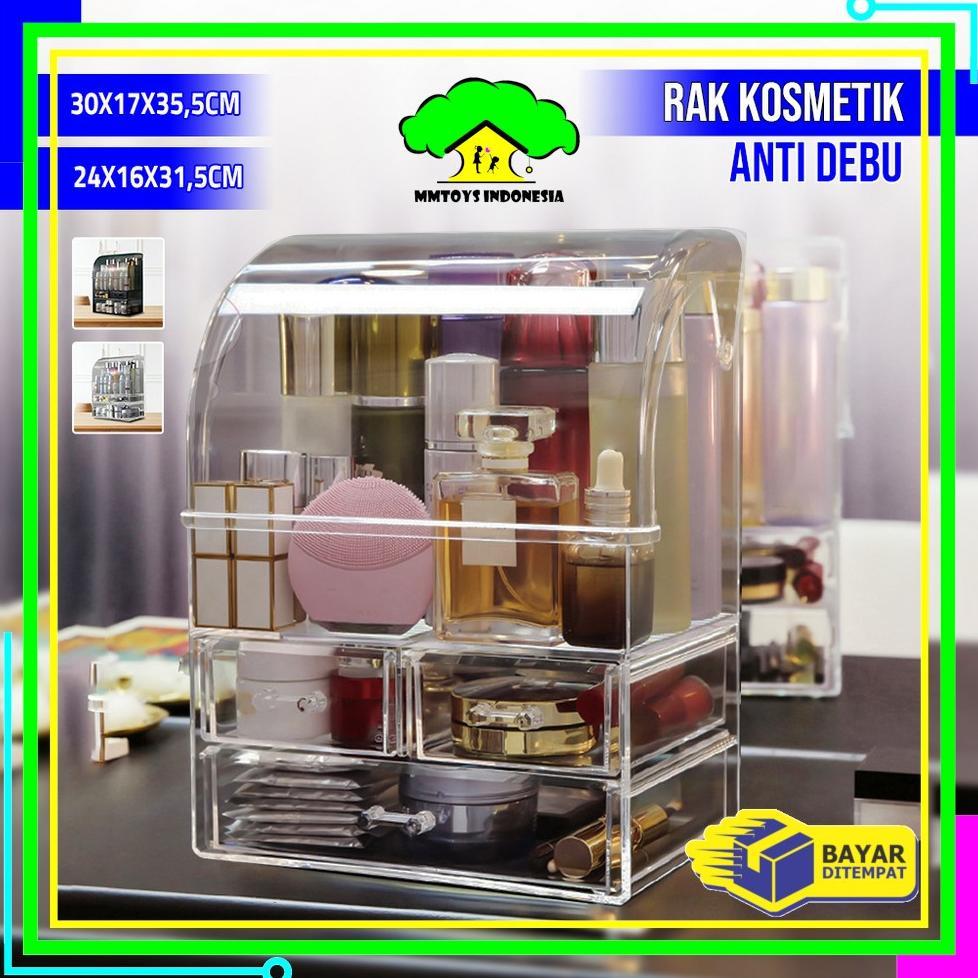 [ZR] MI-K132 Rak Kosmetik Dengan Laci Anti Debu Tempat Make Up Skincare Rak Akrilik Multifungsi / Te