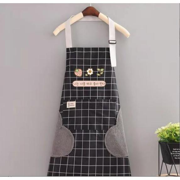 Celemek Masak Apron Waterproof Apron Celemek Masak Dapur Motif Garis