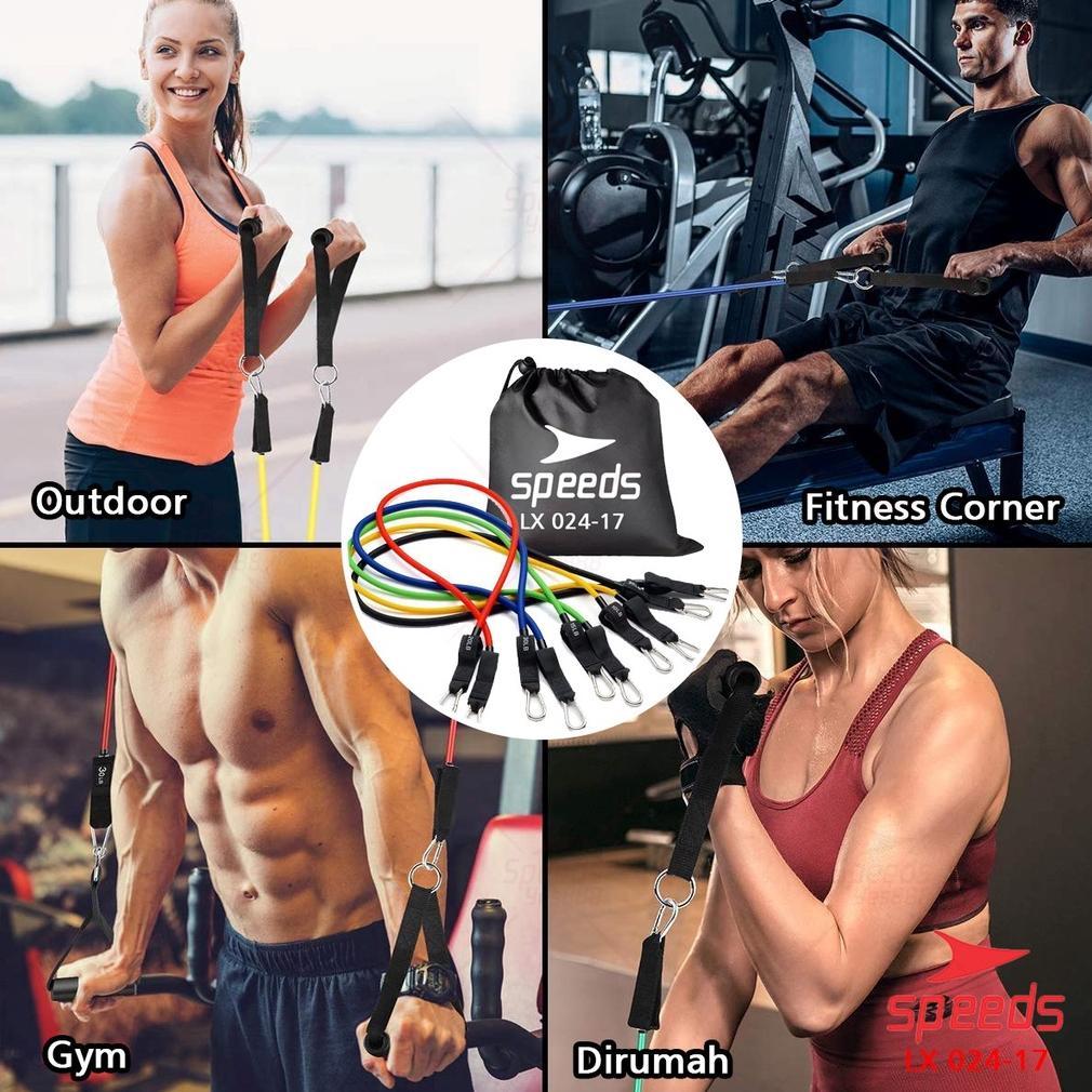 DISKON SPEEDS ALAT OLAHRAGA TARIK KARET ADJUSTABLE RESISTANCE BANDS LATIHAN TARIKAN OLAHRAGA 024-17