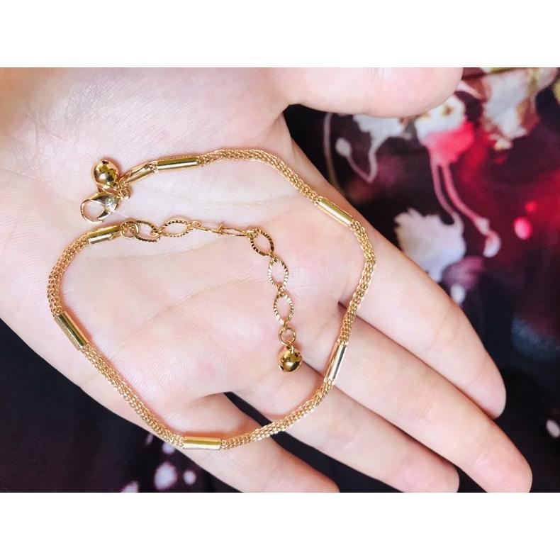 100% AMAN Gelang Kaki Biji Lada Emas Rhodium Swarovski