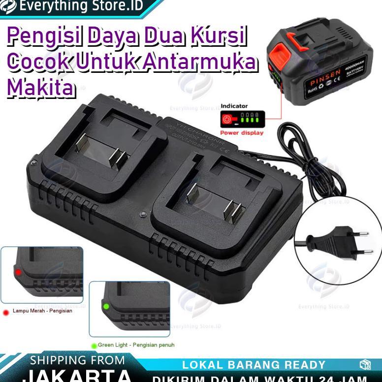 Charger Makita Lithium Bor 21V Charger Adaptor Casan Cas Baterai Cordless Nagawa Bor Impact Wrench K