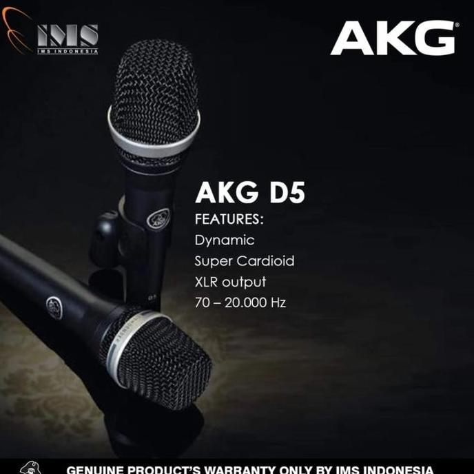 ZEZEXON Mic AKG D5 Microphone Dynamic kabel D 5 Original Garansi Resmi
