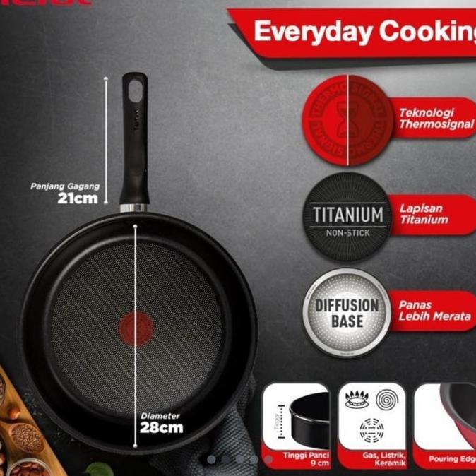 ZEZEXON TEFAL EVERYDAY Frypan 28cm. wajan penggorengan