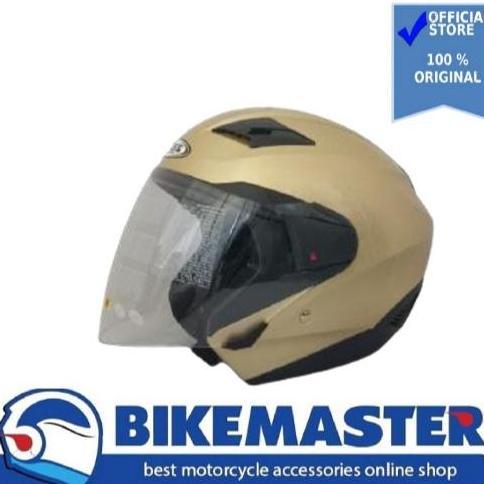 BEBAS ONGKIR - Helm Zeus ZS-611 Golden Yellow Double Visor Half Face New