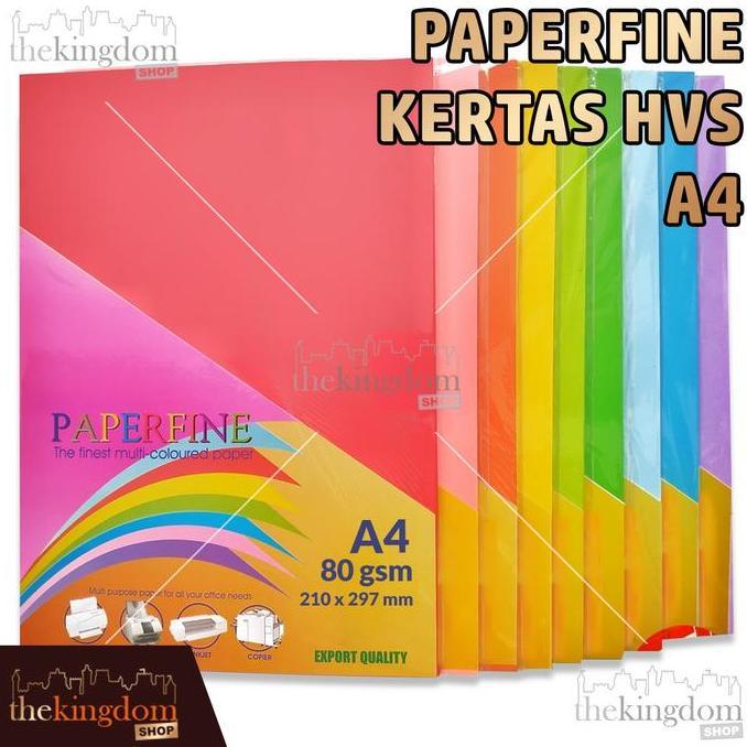 Paperfine Kertas HVS Warna A4 Isi 500 Lembar Merah Sekolah