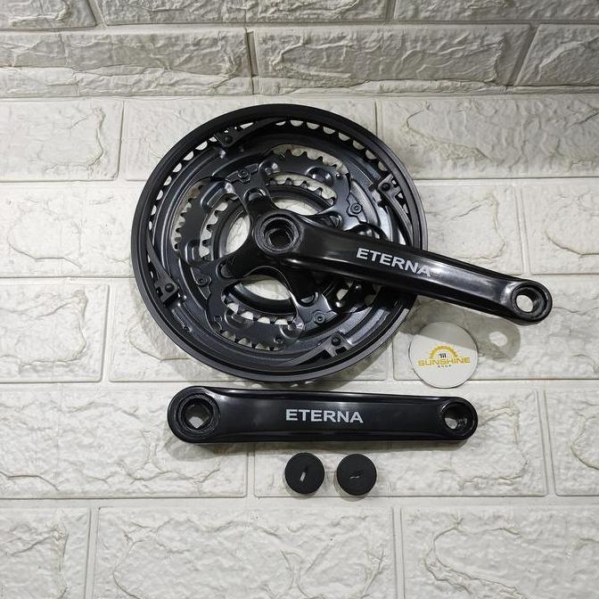 Crank Sepeda MTB 3 Speed ETERNA 48-38-28T x 170mm Gear Depan As BB Kotak