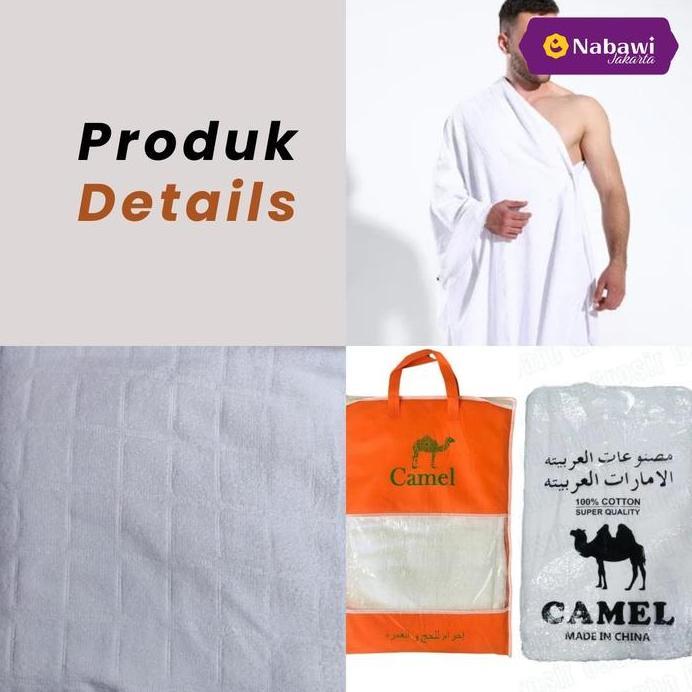 Kain Ihram pria Anak TK / SD / DEWASA / CAMEL Baju Ihrom Anak Laki-laki Manasik Haji dan Umroh Musli