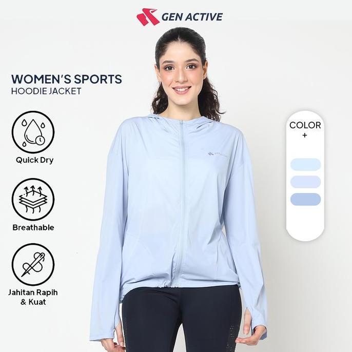 TERMURAH - Gen Active Jaket Olahraga Wanita Ultralight Jaket Sport Outdoor Lari Gym Cepat Kering