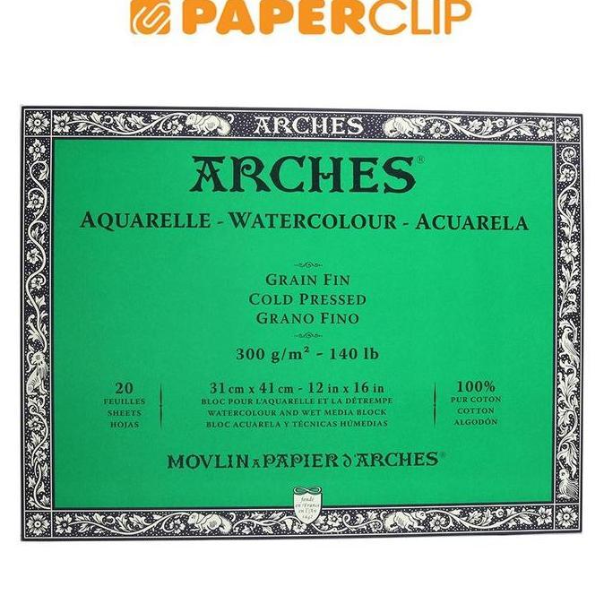 TERBARU - WATERCOLOR PAPER BLOCK ARCHES AQUARELLE 31X41 A1795062 20S