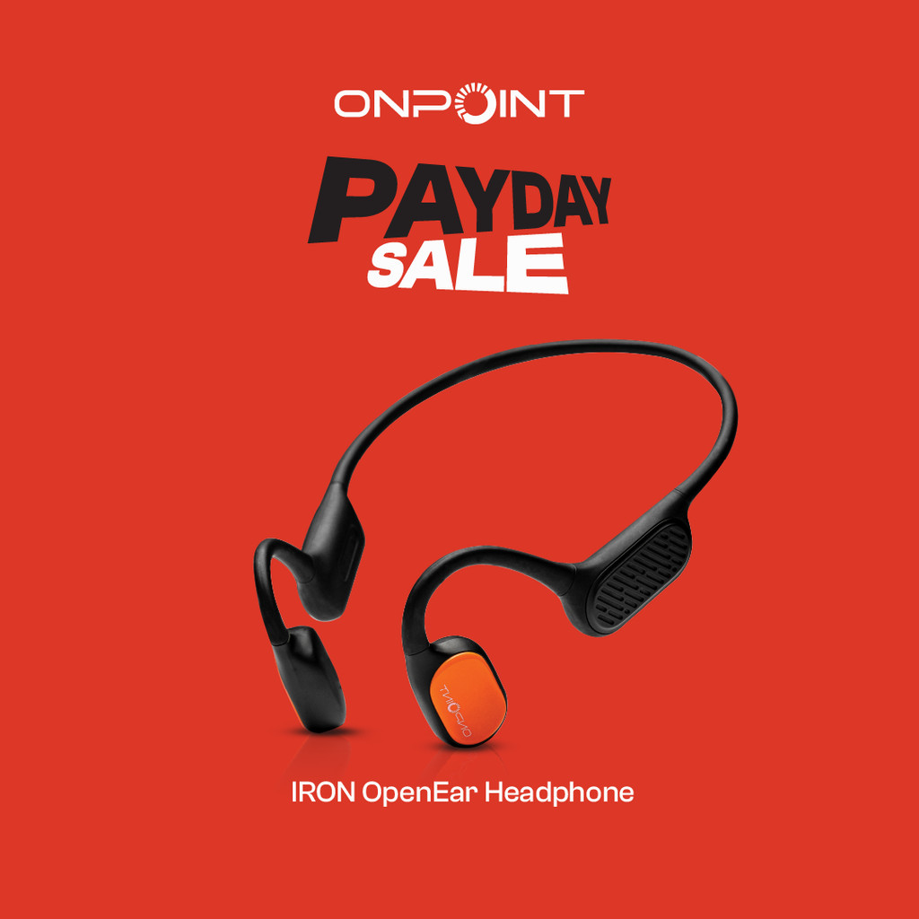ONPOINT IRON Open Ear Bone Conduction Headphone - Open Ear BLACK