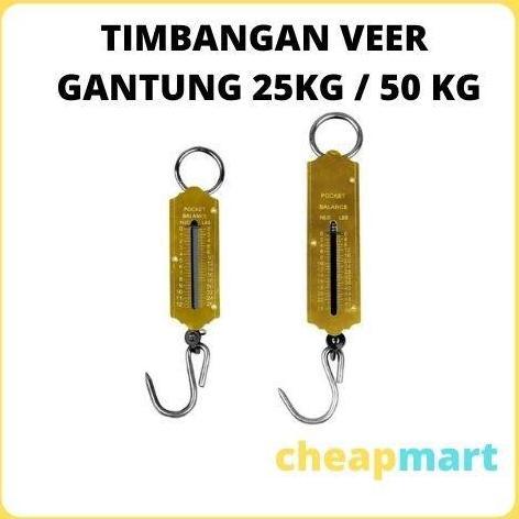 Allthebest Timbangan VEER Manual Ikan, Laundry Gantung Per Kuningan 25 / 50 KG
