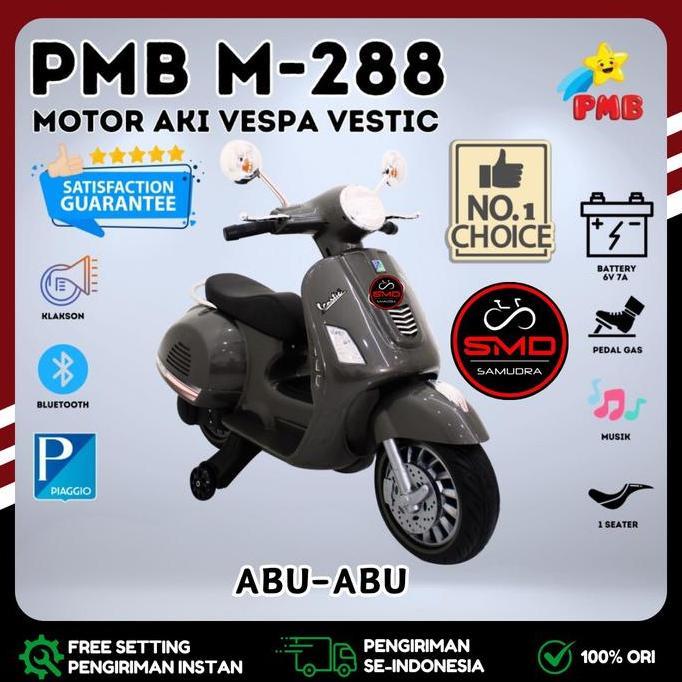 Logpranissa_ - Motor Aki Mainan Anak Cas Listrik PMB 288 Vespa Murah BDG