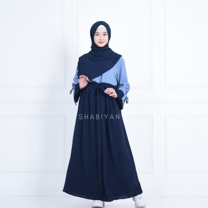 SHABIYAN-489 Gamis Wanita Harian Kombinasi Simple Elegan