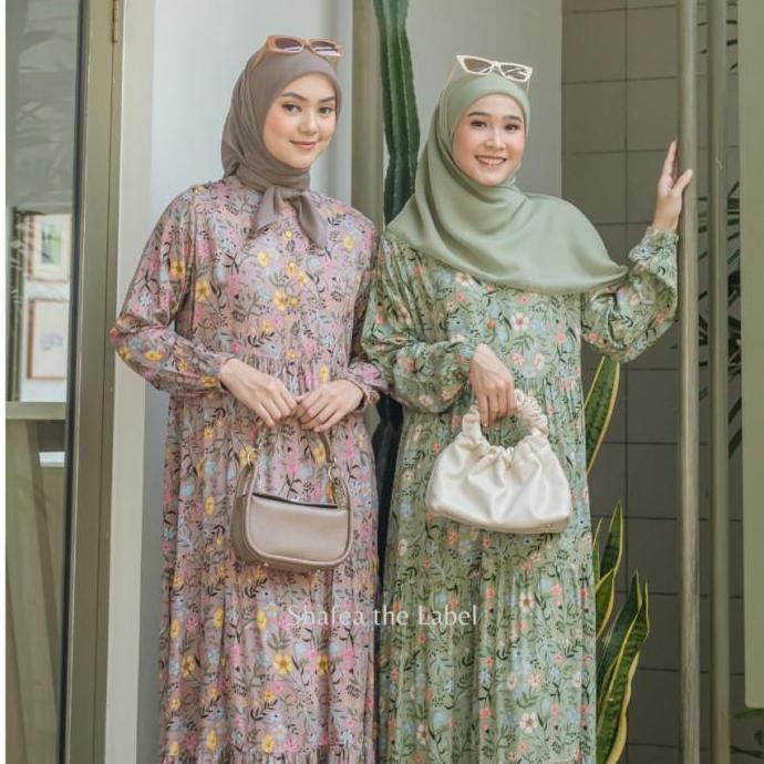 GAMIS DEWASA QIANA MOTIF BUNGA - GAMIS MUSLIMAH MOTIF BUNGA