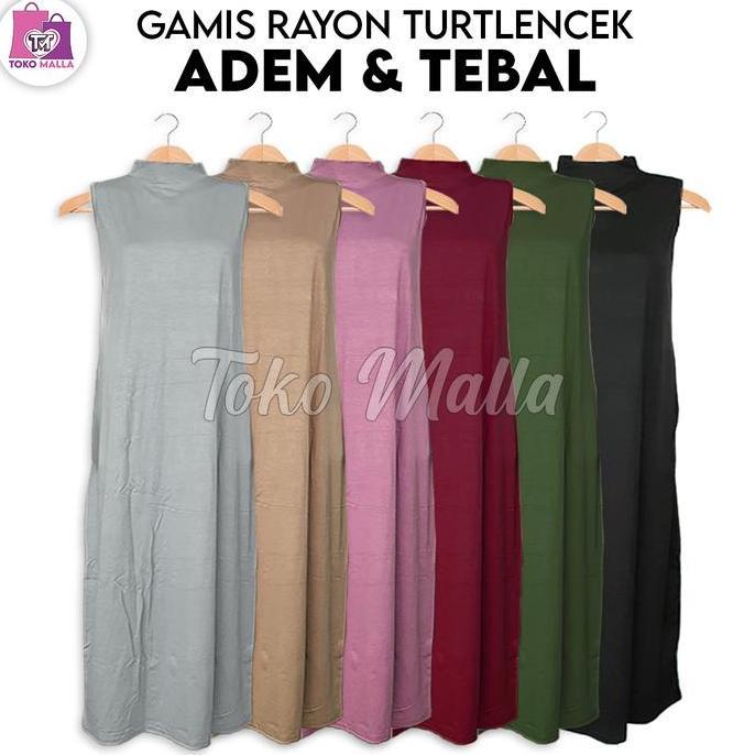 Manset Gamis Premium Wanita LEHER TINGGI Lengan PANJANG dan BUNTUNG bahan RAYON SUPER ADEM Mangset D