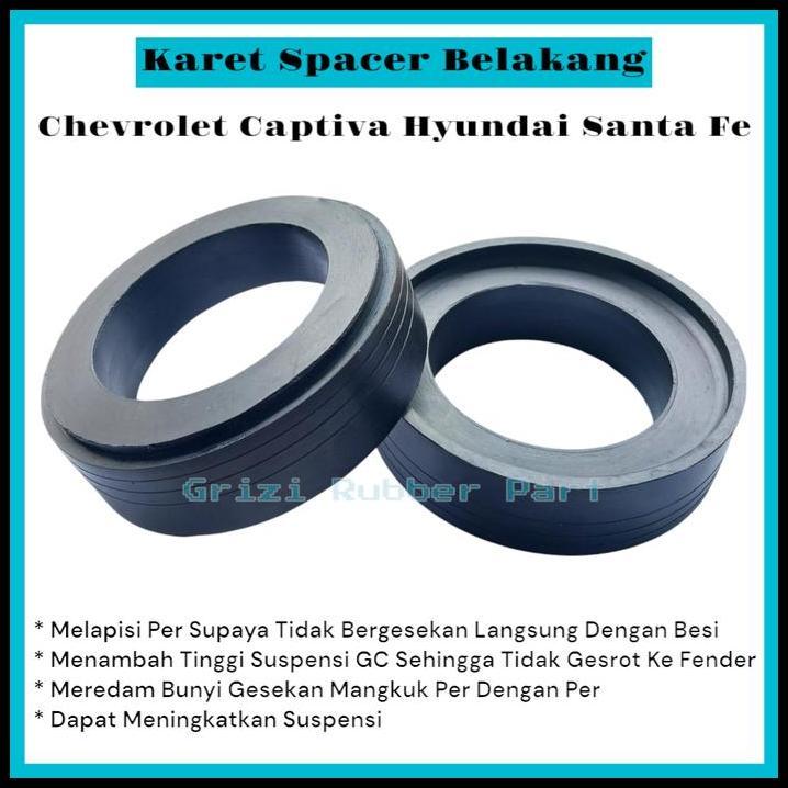 DISKON KARET SPACER TATAKAN PENINGGI PER KEONG BELAKANG CHEVROLET CAPTIVA HYUNDAI SANTA FE 1SET(2PCS