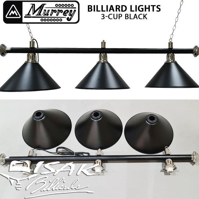 Coolblue- Lampu Meja Billiard 3 Kap - Black - Pool Table Light 3 Cup Biliar Lamp