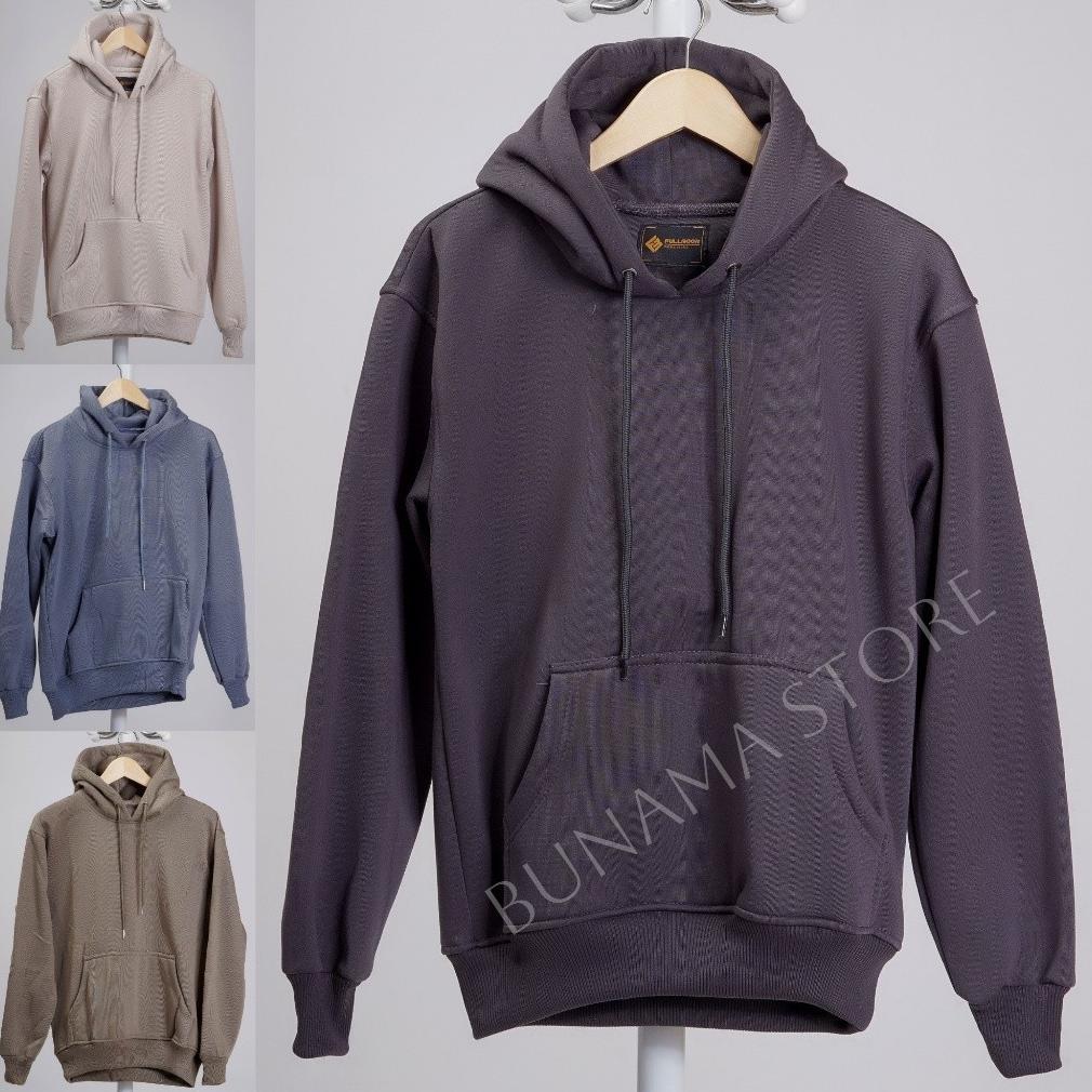 HOODIE JUMPER POLOS FULLMOON BAHAN FLEECE TEBAL UNISEX CEWEK COWOK