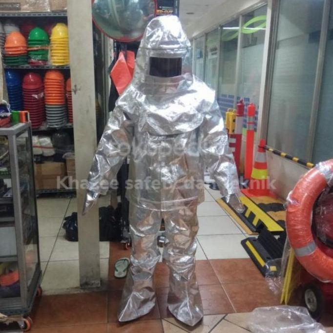 baju pemadam kebakaran tahan api aluminium 1 set / baju pemadam