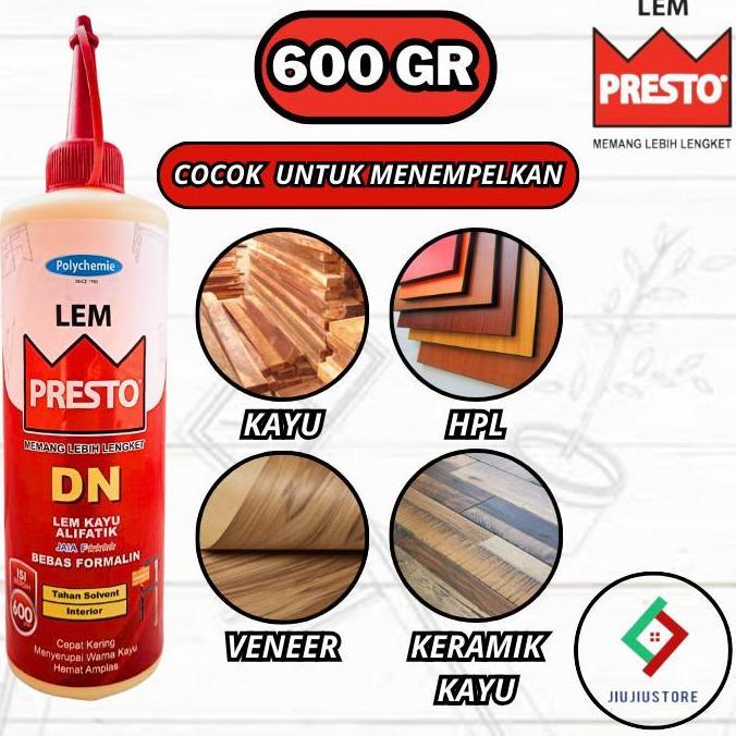 Backwill- Lem Kayu Alifatik Presto Dn 600G Lem Presto Lem Kayu Serbaguna Lem Dn 600Gr