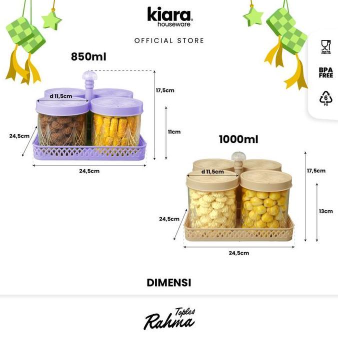 Kiara - Toples Rahma Toples Lebaran minimalis plastik Set Nampan Free Gift Box tempat penyimpanan ku