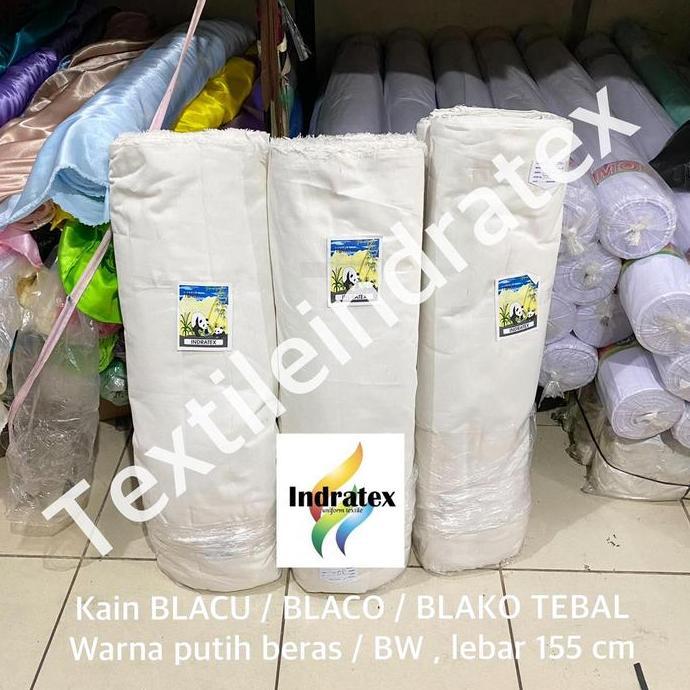 Kapanpun- ( Per 1 Roll ) Kain Belacu Blacu Blako Tebal Rollan Lebar 155 Cm Calico Fabric Warna Putih