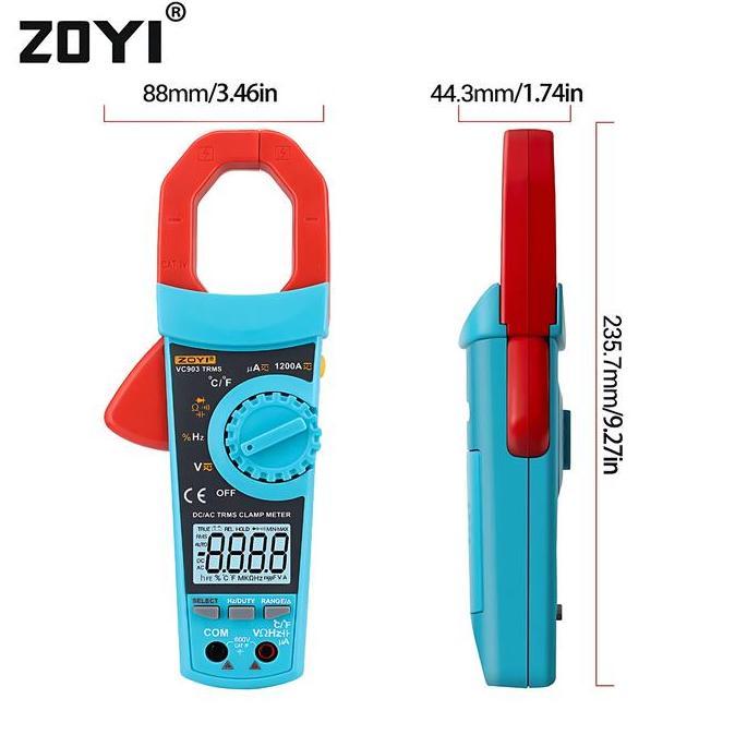 Foxc- Zoyi Vc903 Auto Range Clamp Meter Tang Amper Digital Tang Ampere Ac Dc