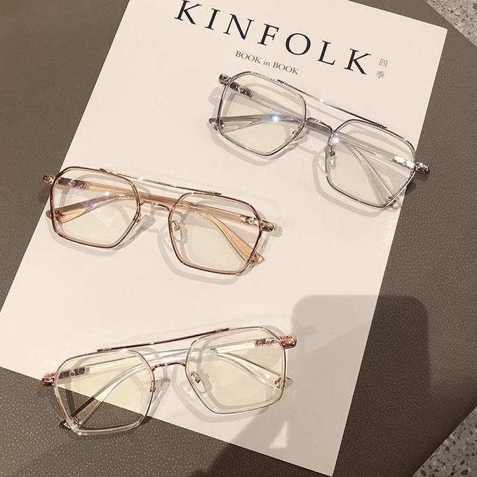 OPTIK MAMA -(BELI 1 GRATIS 1)Kacamata Mewah Pria Dan Wanita Kacamata Aviator Lensa Blueray Photocrom