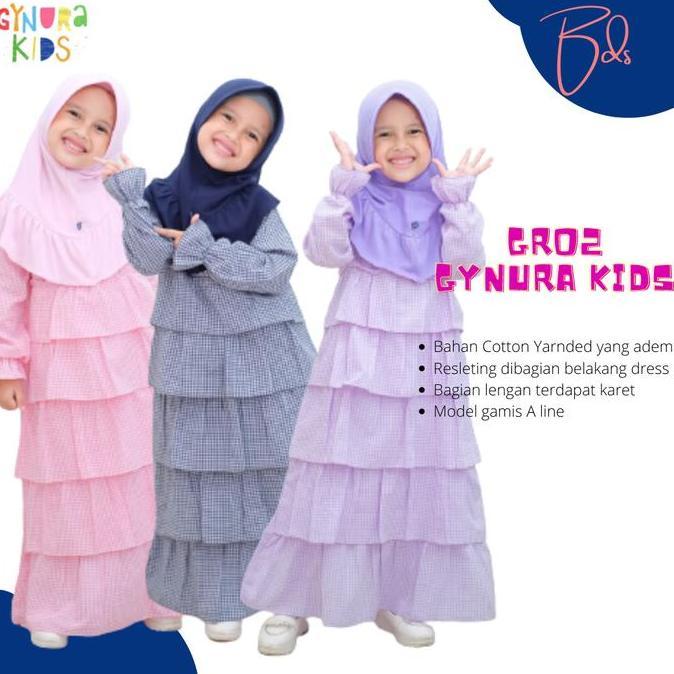 Gamis anak cantik bahan katun Gynura kids