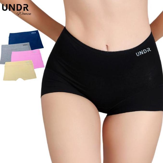 Nixwhat- Undr Boxer Wanita Celana Dalam Dalaman Perempuan Boy Short Katun Pure Cotton Cd Kolor Kotak