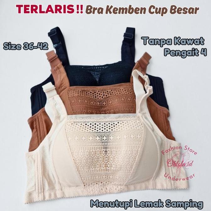 Nixwhat- 3 Pcs Bra Kemben Tiana Teli Twinerry Hanabra Toyazi 701 Kait 4 Cup Besar Bh Wanita Dewasa T