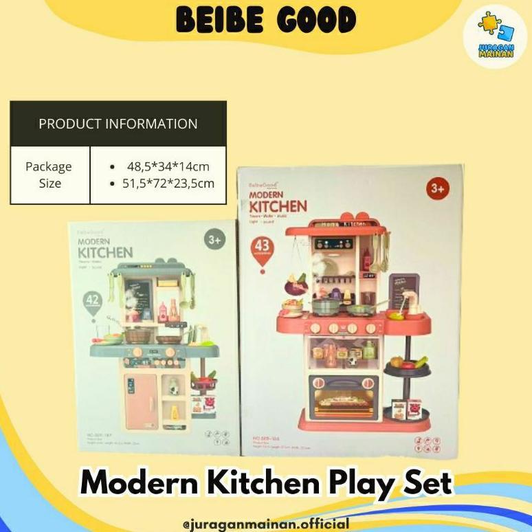 [VY] BEIBE GOOD Modern Kitchen Mainan Edukasi Anak Anak DIY Mainan Kichen set Lengkap & peralatan Ma