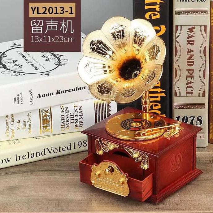 mifasava - kotak musik vintage phonograph / box musik / music box