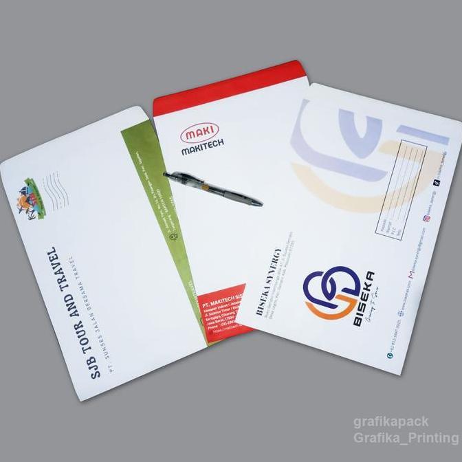 Cetak Amplop Custom Full Color Offset Ukuran Folio Putih