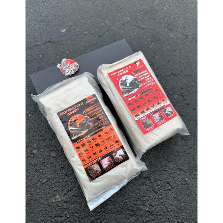 PREMIUM COVER SARUNG MOTOR TRANSPARAN UNIVERSAL WATERPROOF DENGAN TALI SERUT PENGENCANG EXOMOTO  SAR