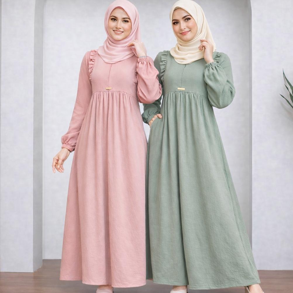 DISKON GAMIS RUFFLE MODIS ELEGAN TERBARU